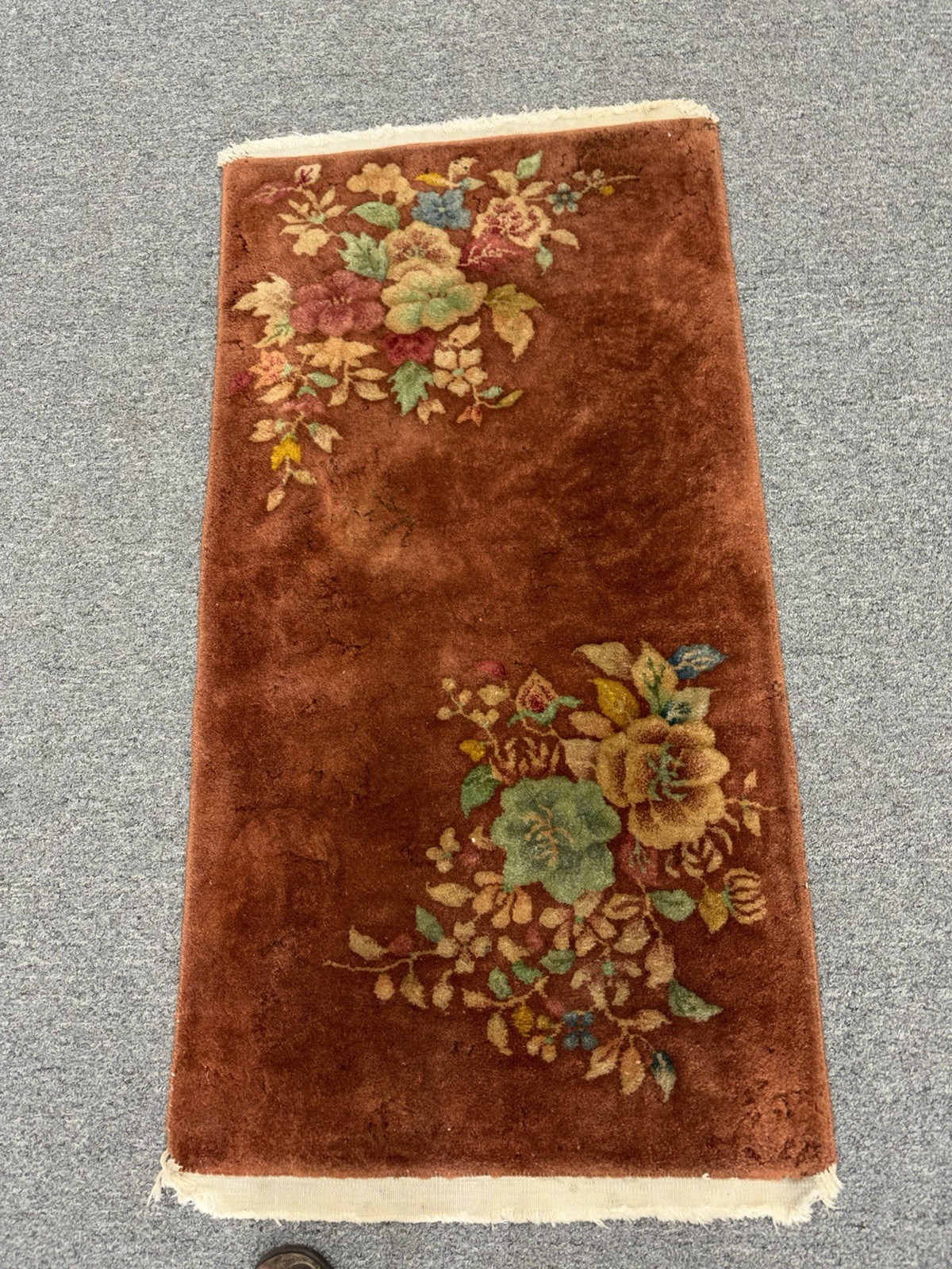 Antique Art Deco Chinese Rug 2.0×3.9 in good condition