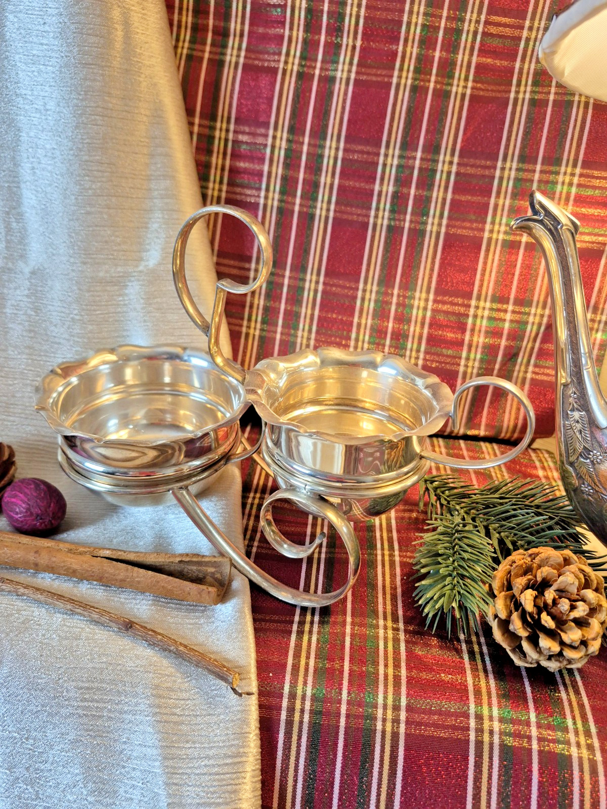 Yeoman Silver Plate Sugar and Creamer Caddy with Handle – Made in England