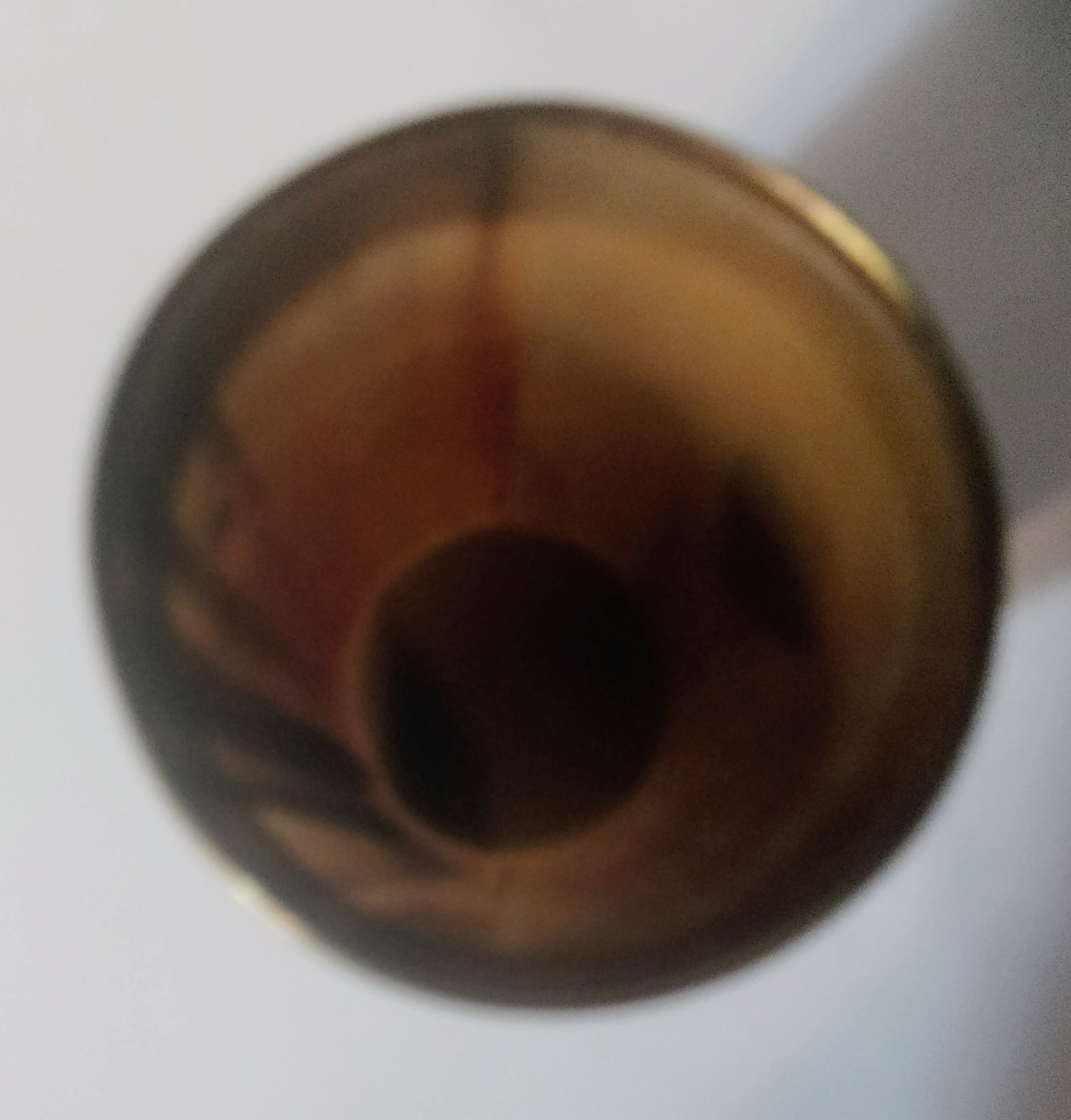 19th Century Antique Horn Antler Beaker With Brass Trim and Shield