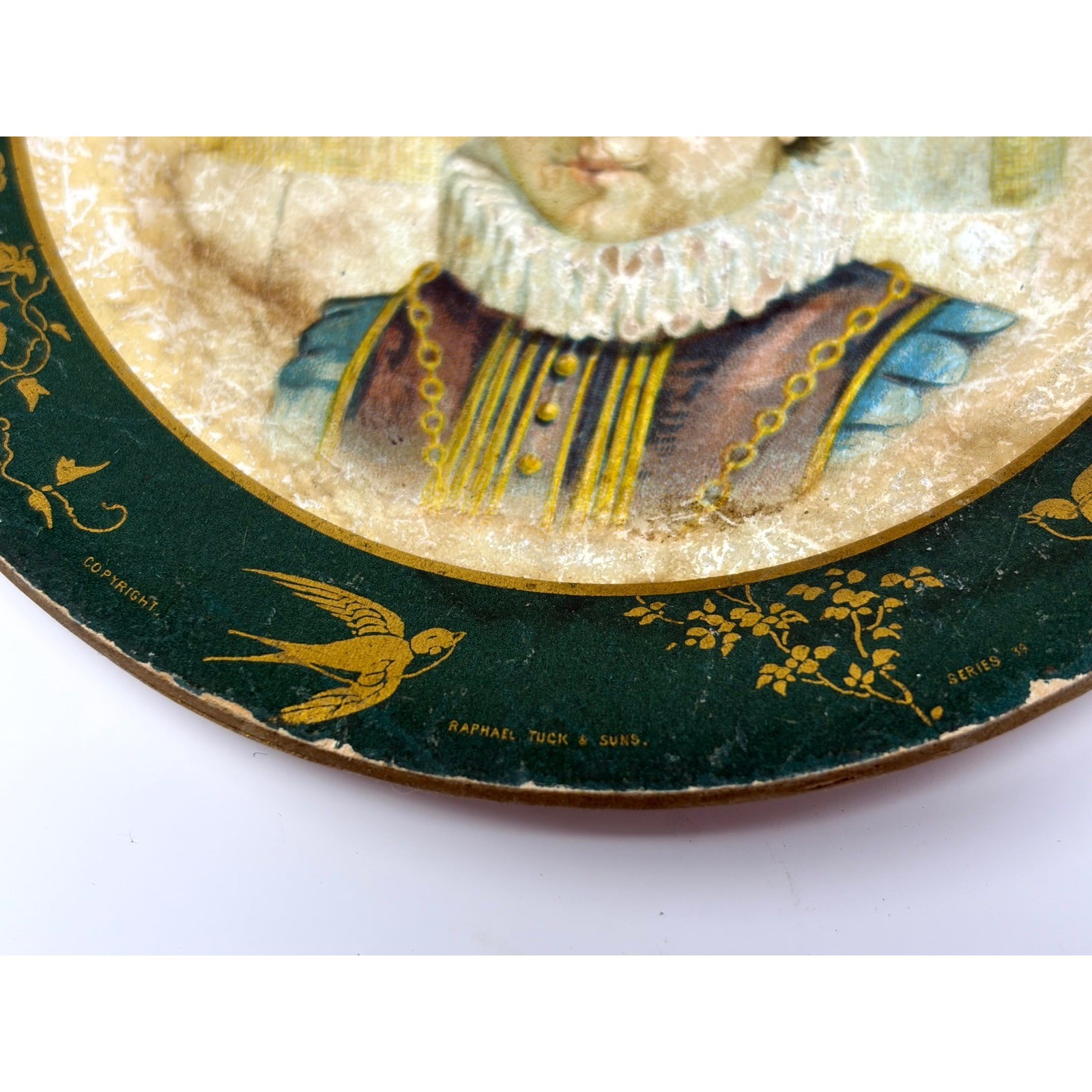 Antique Raphael Tuck & Sons Papier Mache Plate Artistic Series 39 Portrait