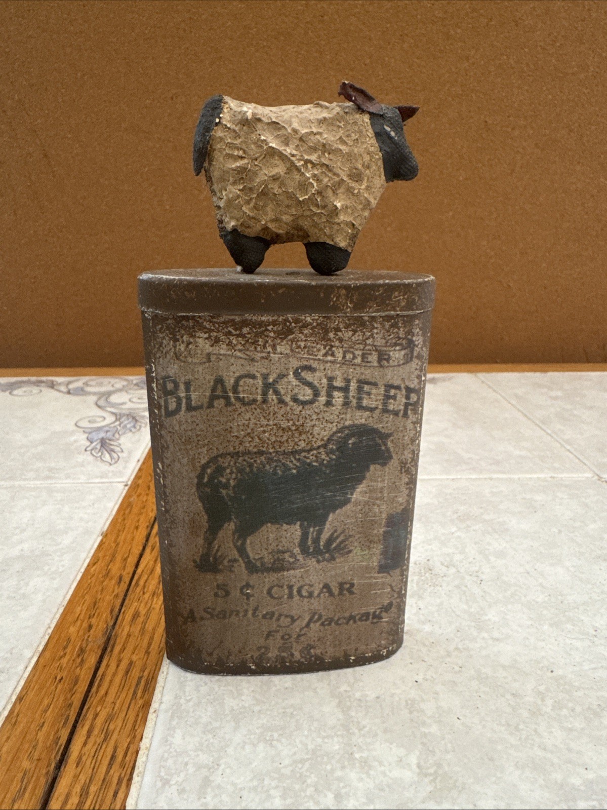 Vintage Black Sheep Cigar Tin – 5 Cents- A Sanitary Package for 25 Cents- Empty