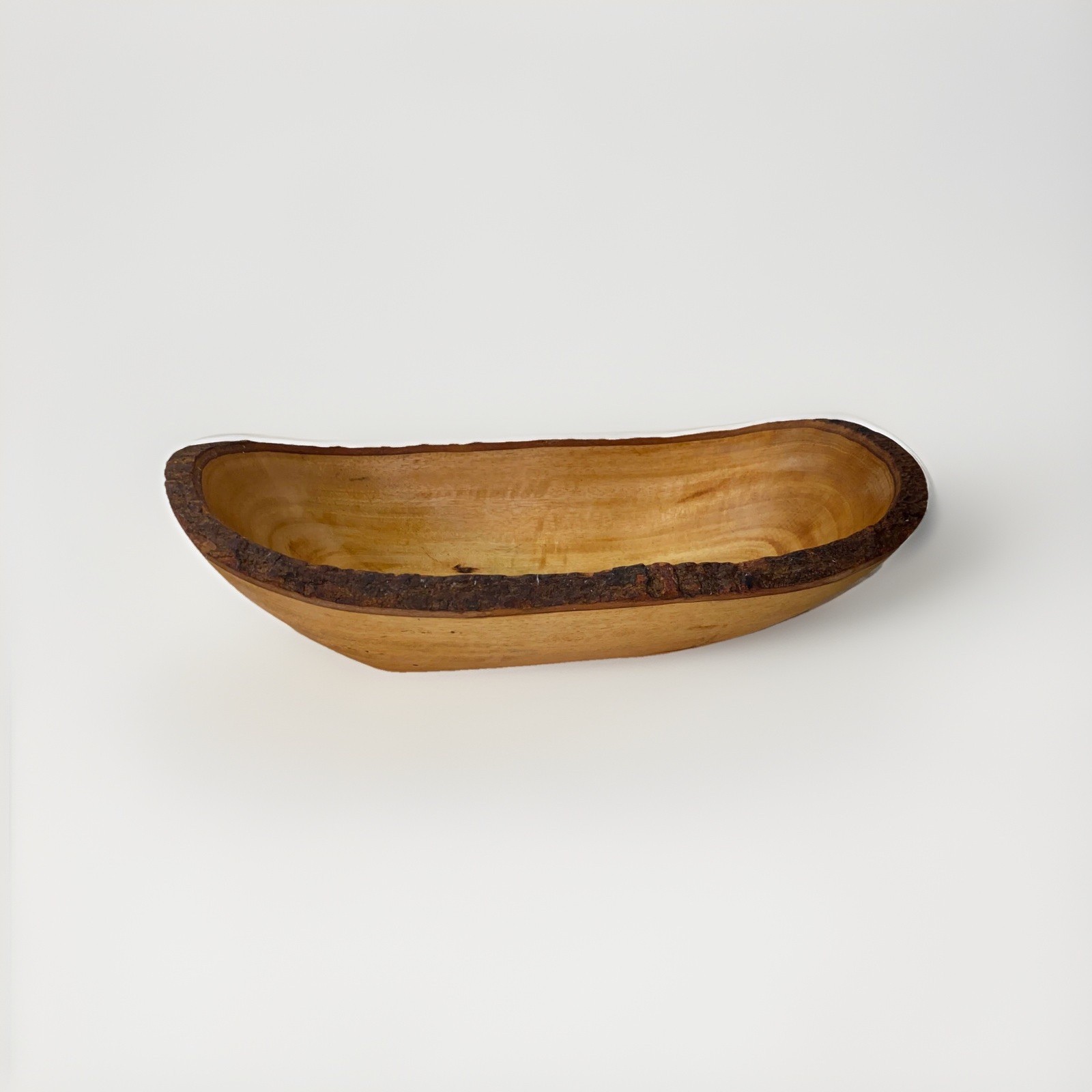 Rustic, Live Edge, Rectangle, Hand, Turned Wooden Bowl 15”L￼