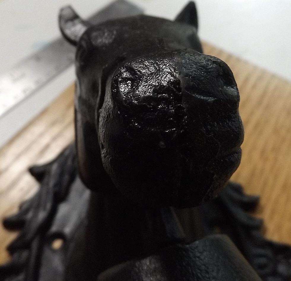 Solid Cast Iron Horse Head Door Bell, Dinner Bell 10″ Tall, 6.5″ Wide 6″ Deep
