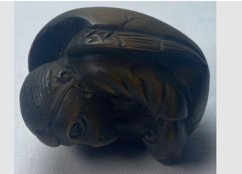 Netsuke Antique Tengu netsuke Japanese Hand carved Wood Edo Era from japan JP