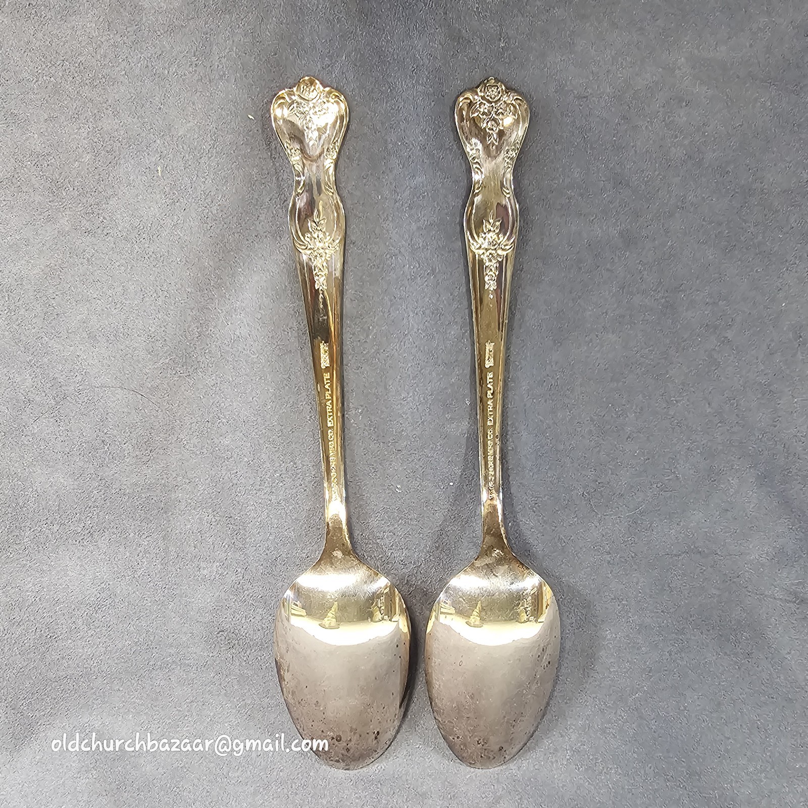 2pcs WM Rogers Extra Plate Magnolia Inspiration Lot Of 2 Serving Spoons