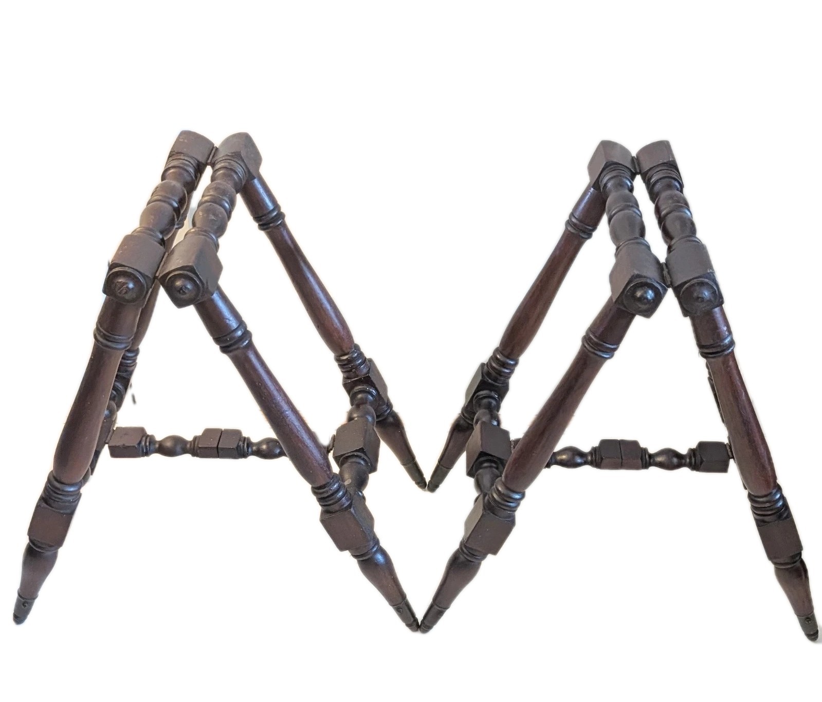 Antique 1860-1880s Pair of Funeral Walnut Folding Casket Coffin Stands