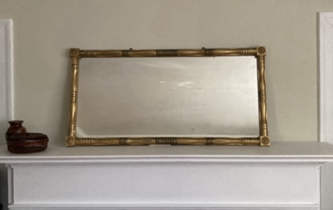 Antique Mirror Gilt Wood Frame Overmantel Lion Head Medallion Henri Dore Studio