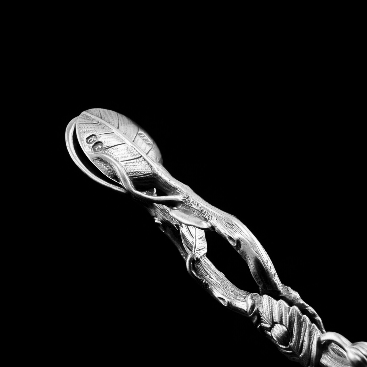Antique Solid Silver Sugar Tongs/Nips Naturalistic Foliate Design – F. Higgins