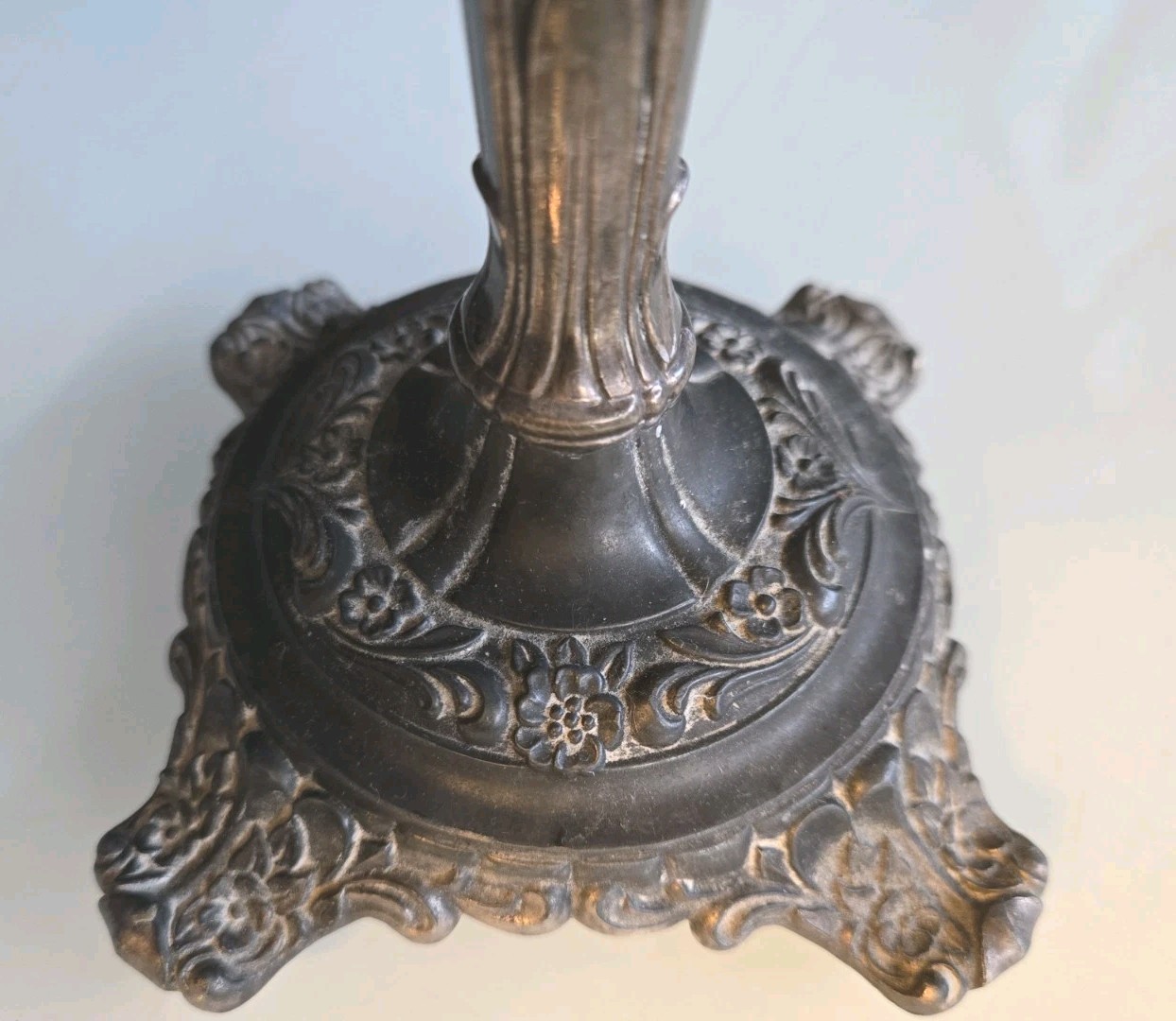 WM Rogers & Son Silver Plated 9 in Candlestick Holder Victorian Rose