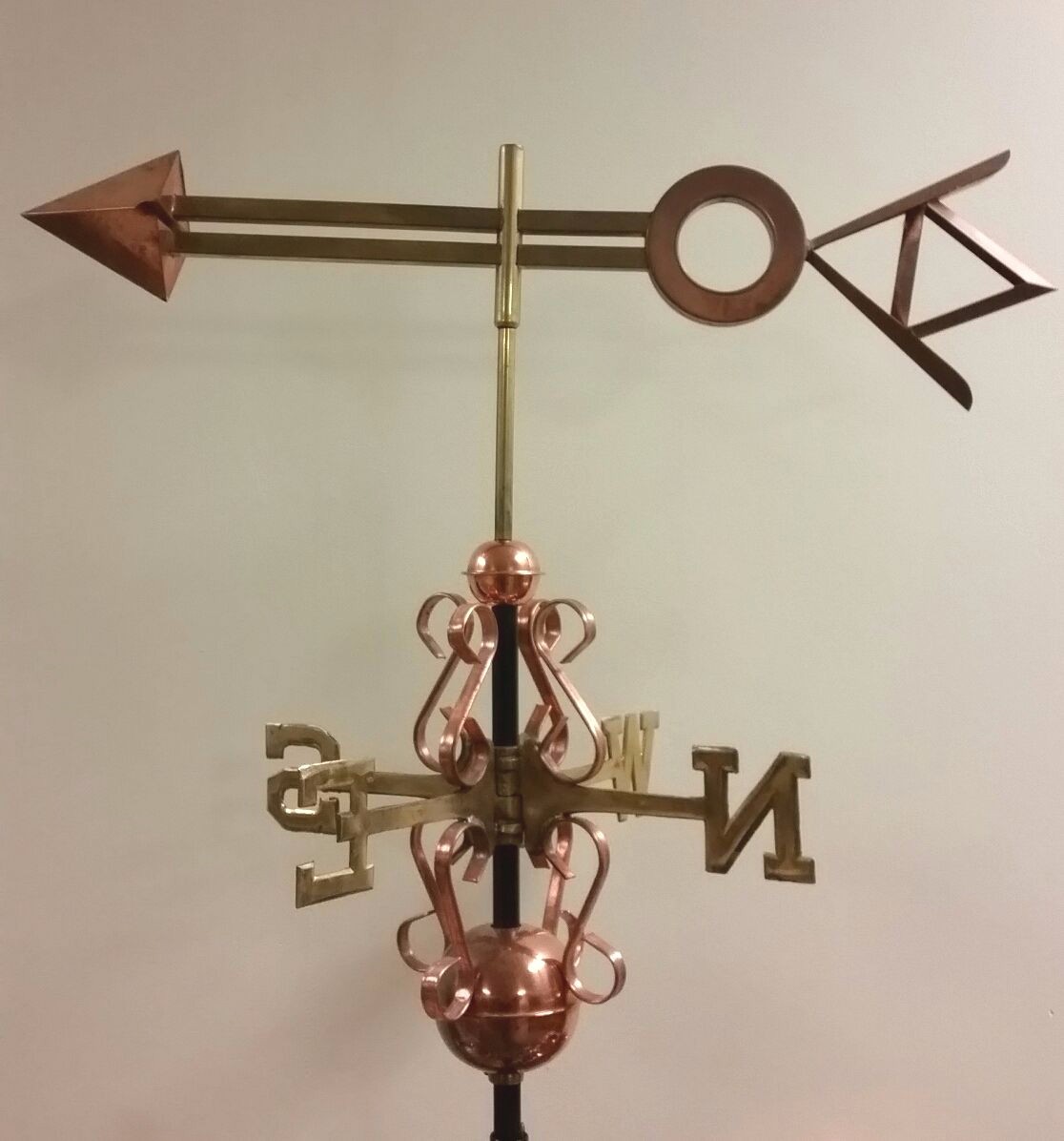 Beautiful unique ARROW COPPER WEATHERVANE, COMPLETE + mount,SHIPS IN ONE DAY !
