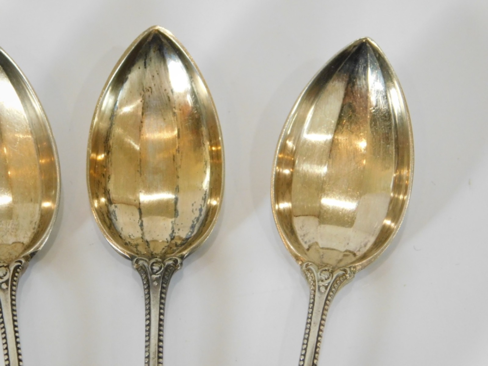 3 Towle Old Colonial Sterling SIlver Gold Wash Demitasse Spoons