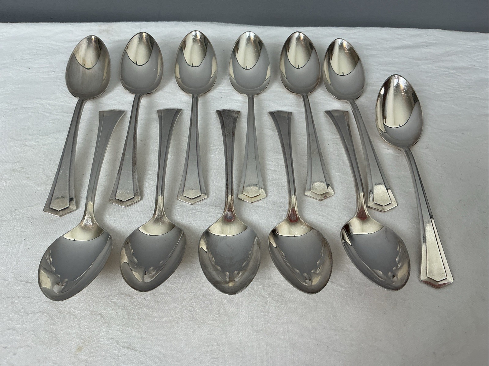 Universal Silver Overlaid Flatware 1917 Farmington Silverplate Tea Spoons Lot 12