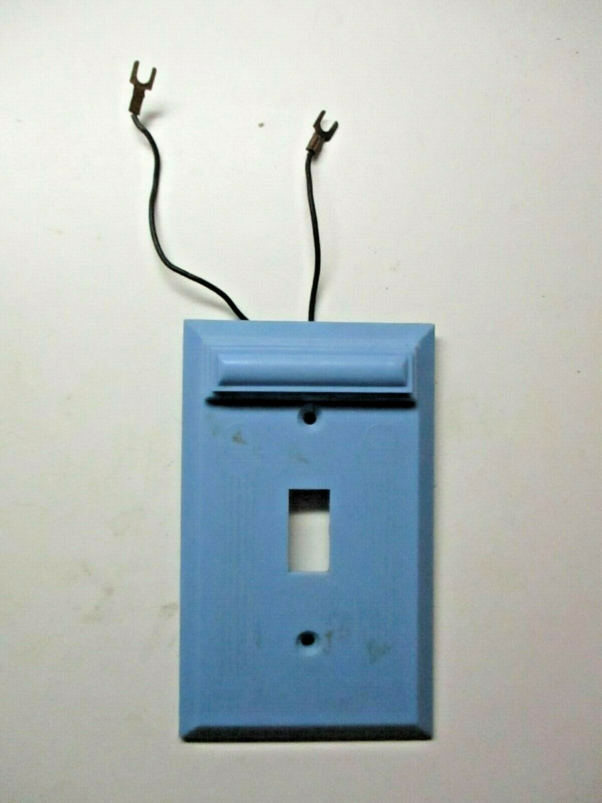 Blue Bakelite 1940 Red Control Warning Light Switch Plate Wall Box Cover Vtg MCM