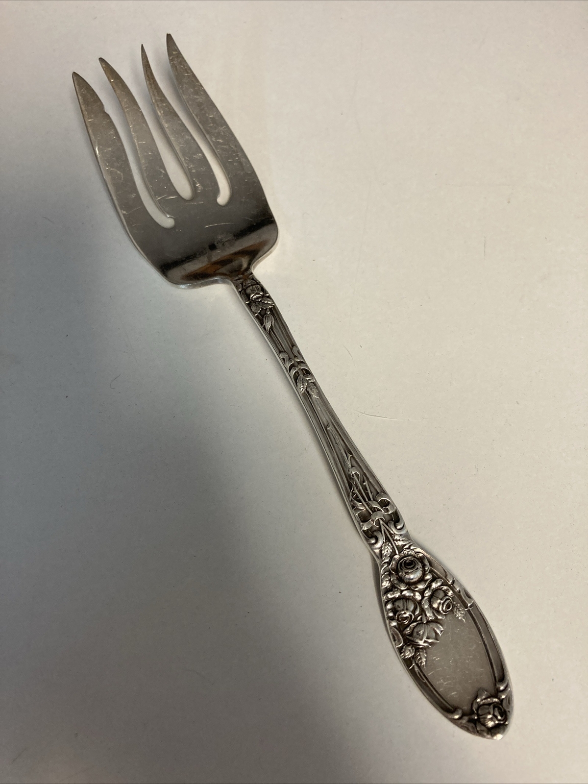 Alvin Patent Silverplate Brides Bouquet Serving Fork Flatware Silverware 7.25”L