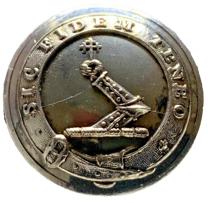 Sir LEWIS MOLESWORTH, 11th BARONET of CORNWALL 26mm SP LIVERY BUTTON 1889 NOS