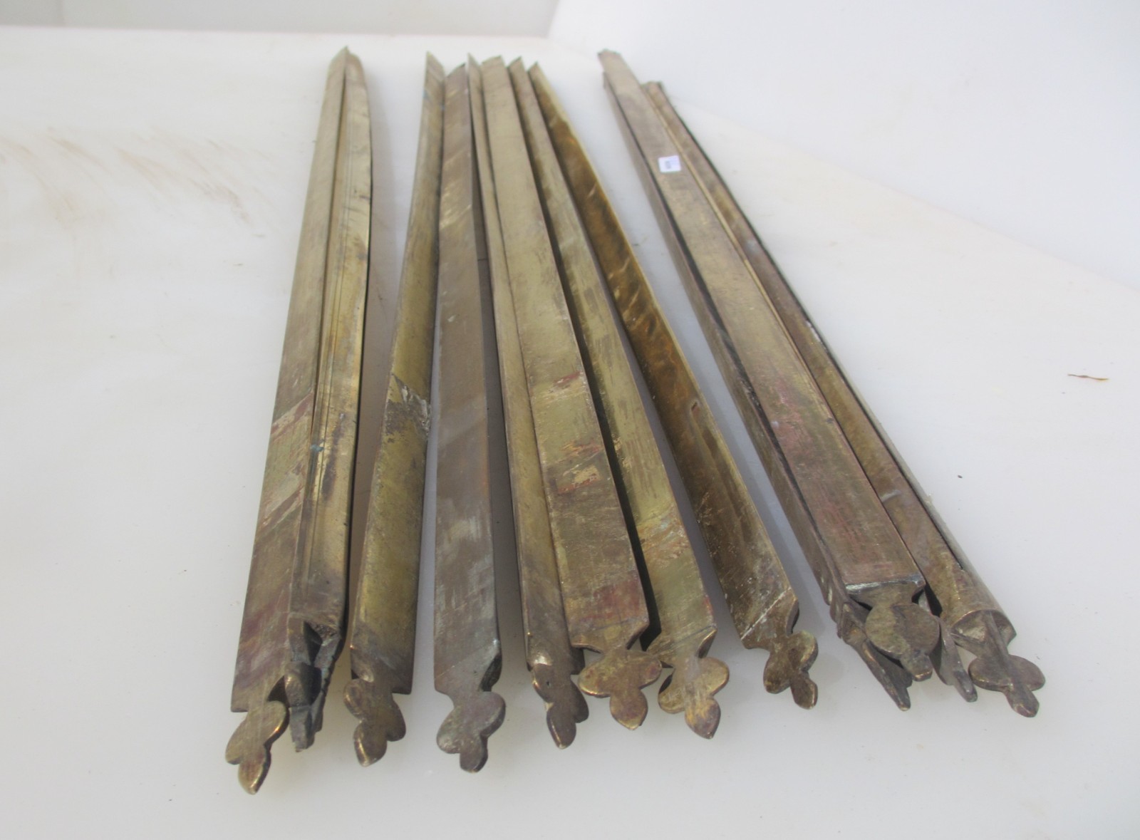 Antique Brass Stair Rods x12 Victorian Vintage Gothic ODD 25.75″ – 28″L