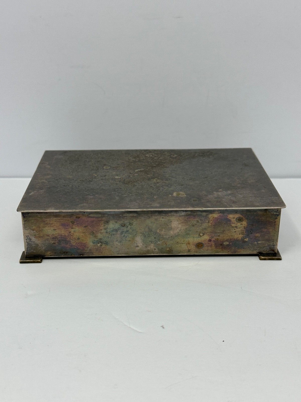 FB Rogers Antique Silver Plate Table Cigarette Box Case Holder West Germany P0