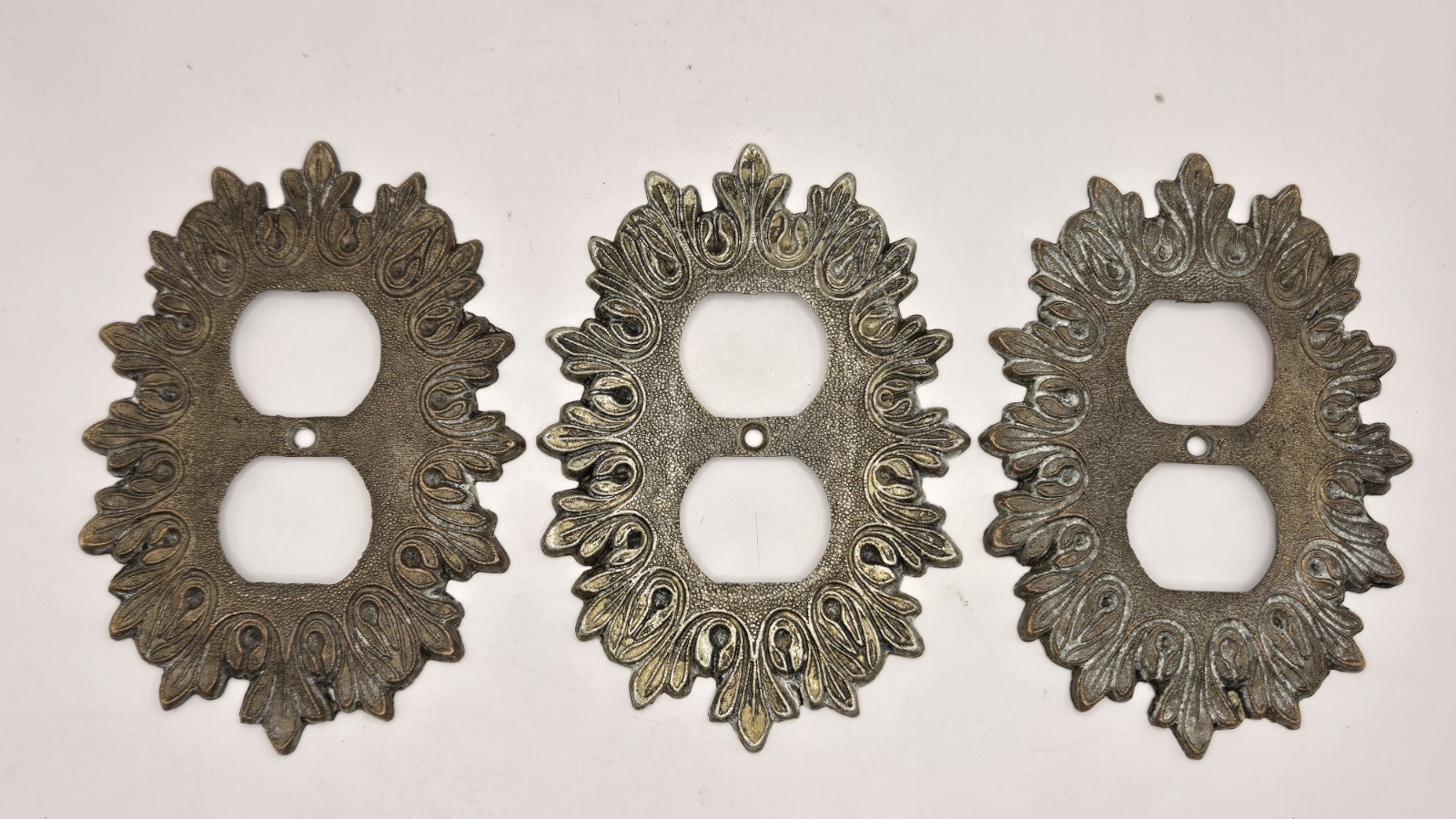 MCM Atomic Starburst Light Switch Plates & Socket Covers Brass Hollywood Regency