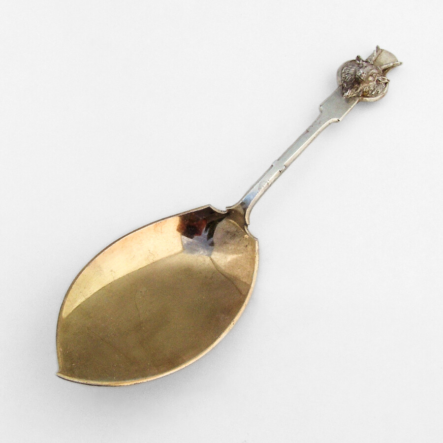 Saxon Stag Ice Cream Server Gorham Sterling Silver 1870 Mono LSG