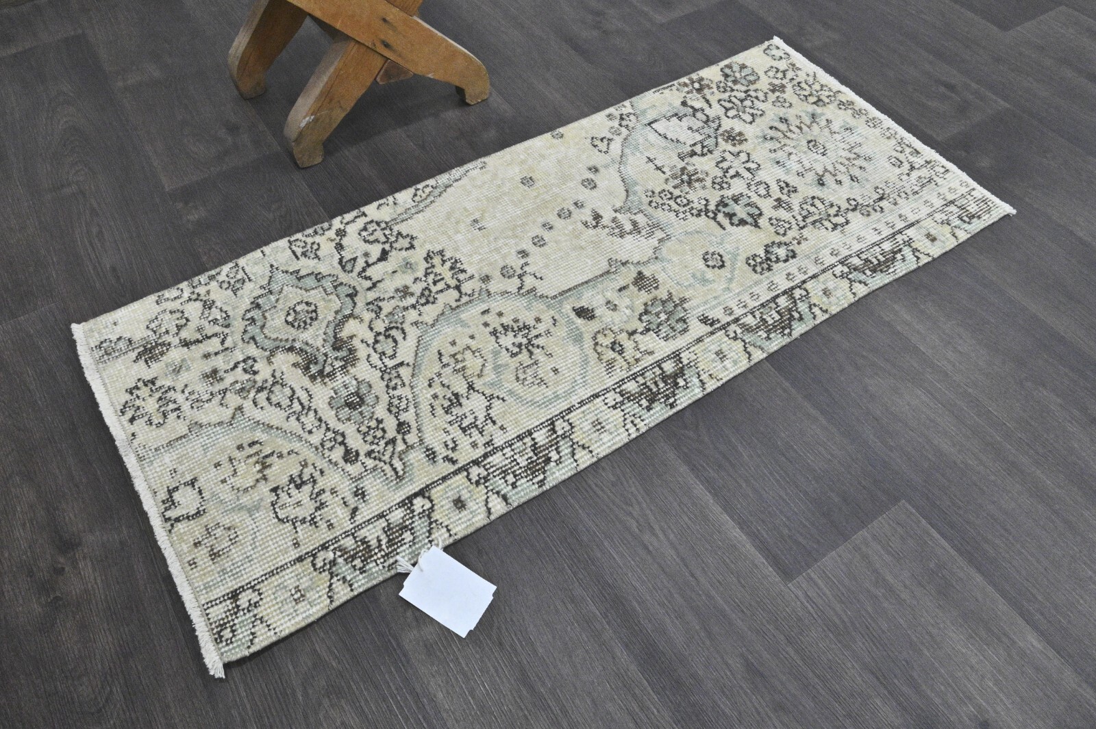 Oushak Turkish Doormat Rug 2×4 BEIGE Anatolian Handmade Vintage Small Kilim Rug