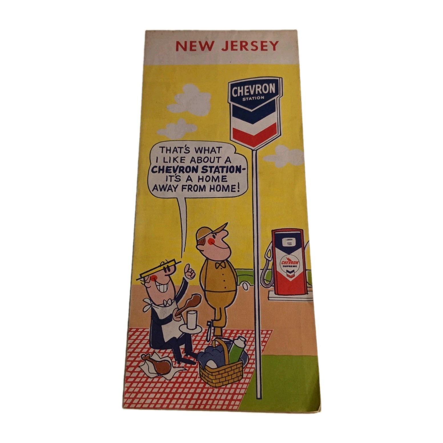 New Jersey Chevron Vintage Folding Map