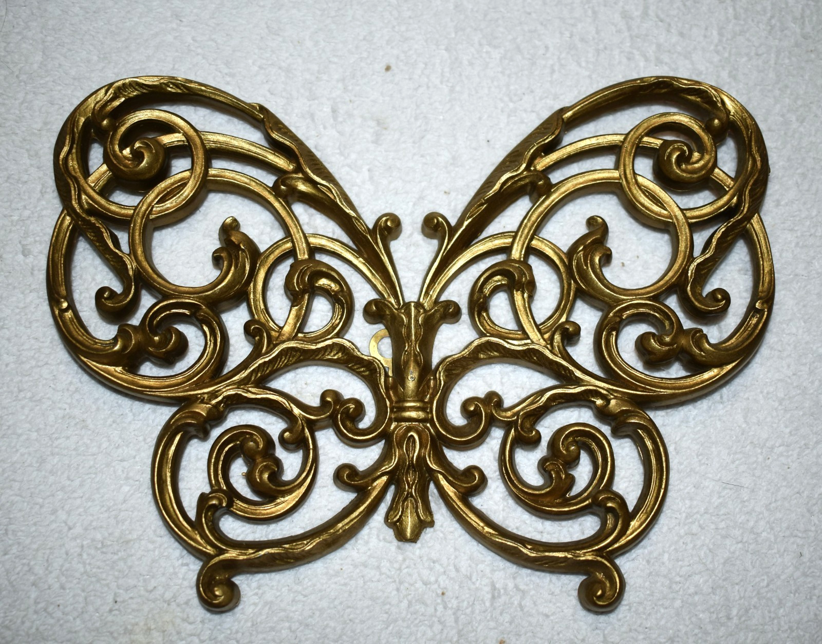 Vintage MCM Burwood Products Pr of Gold Butterfly Hanging Wall Decor 70’s #2209