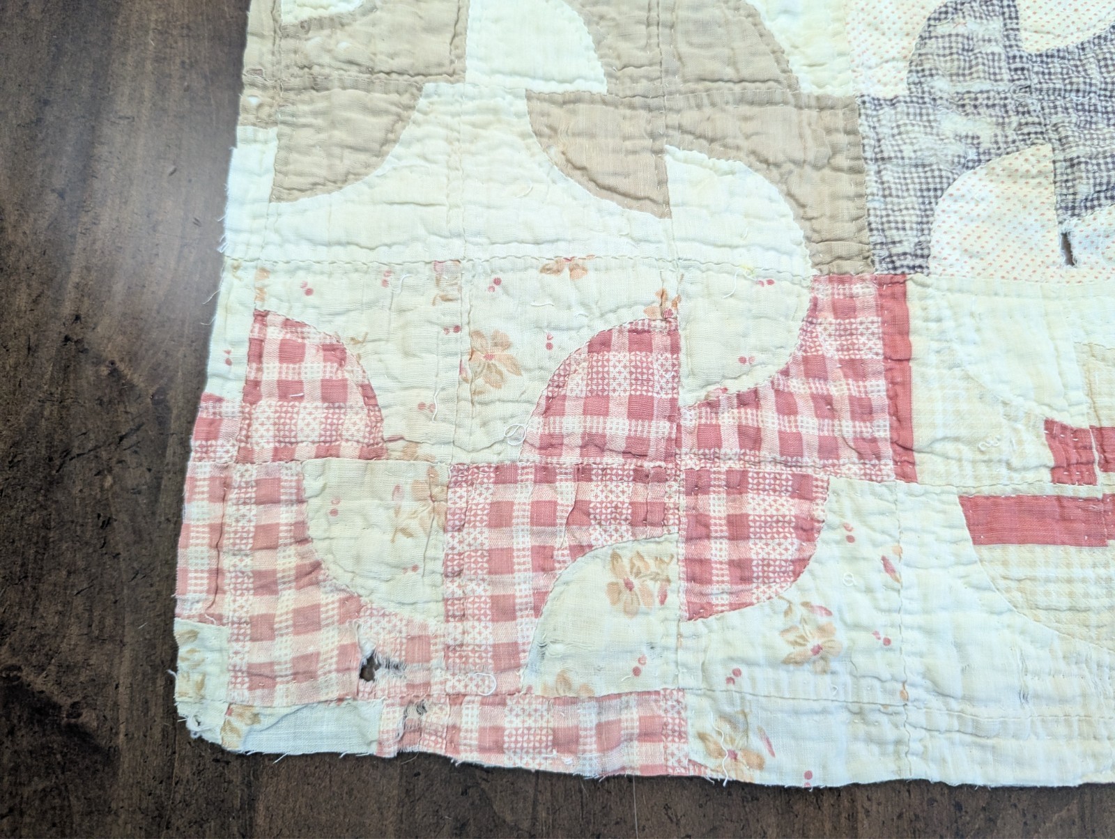 PRIM-GRUNGE Lot/3 Pcs UP-CYCLED from VTG-USA Patchwork QUILT x Crafts Projects