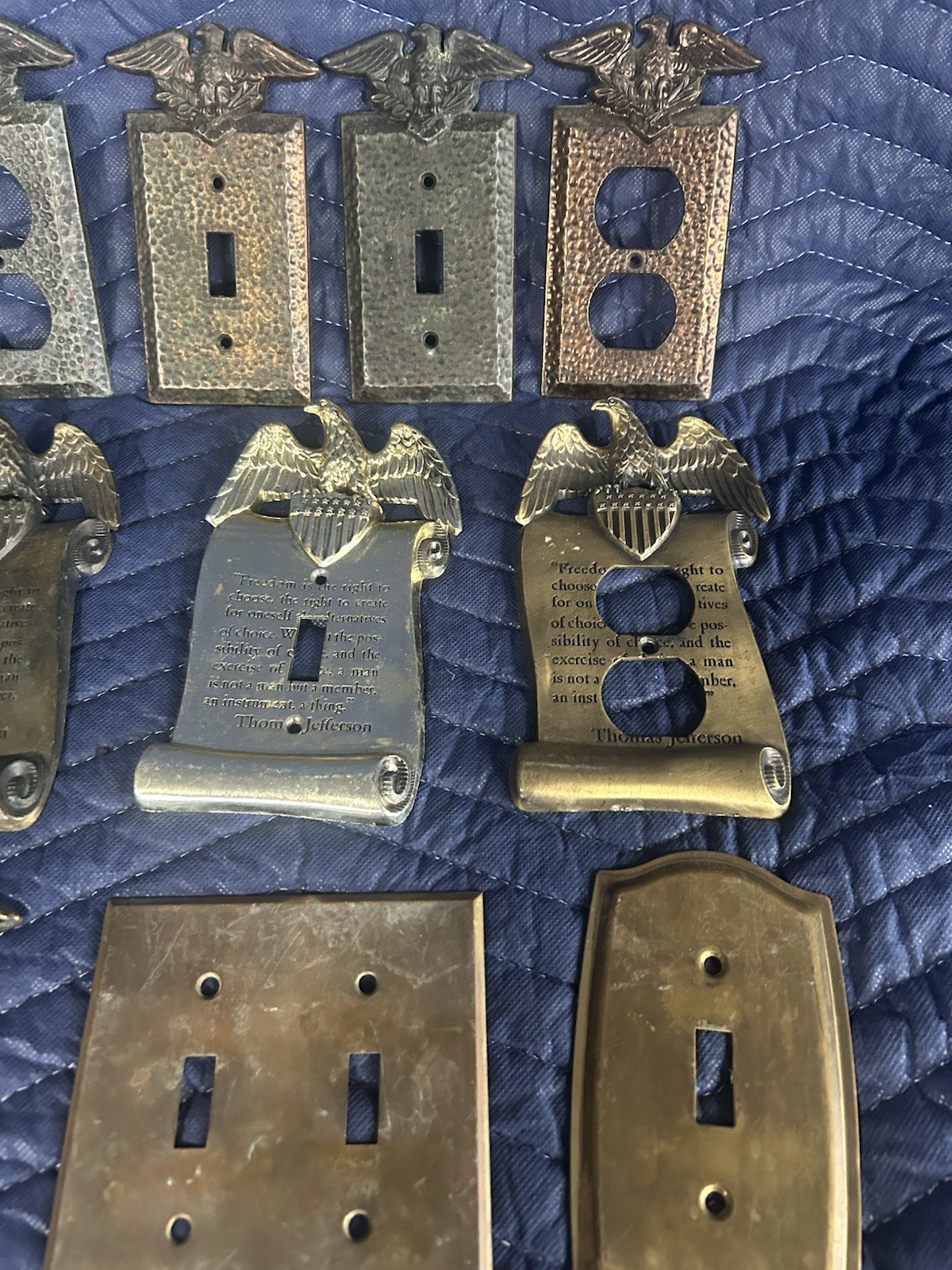 Thomas Jefferson American eagle brass And Hammered Brass Outlet Lot