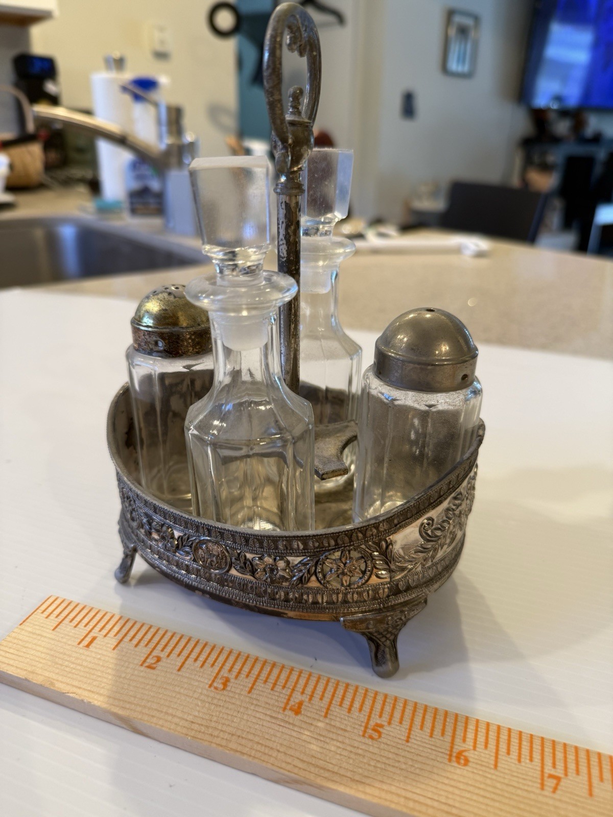 Vintage Holiday Imports Inc Silverplate Condiment Caddy Set