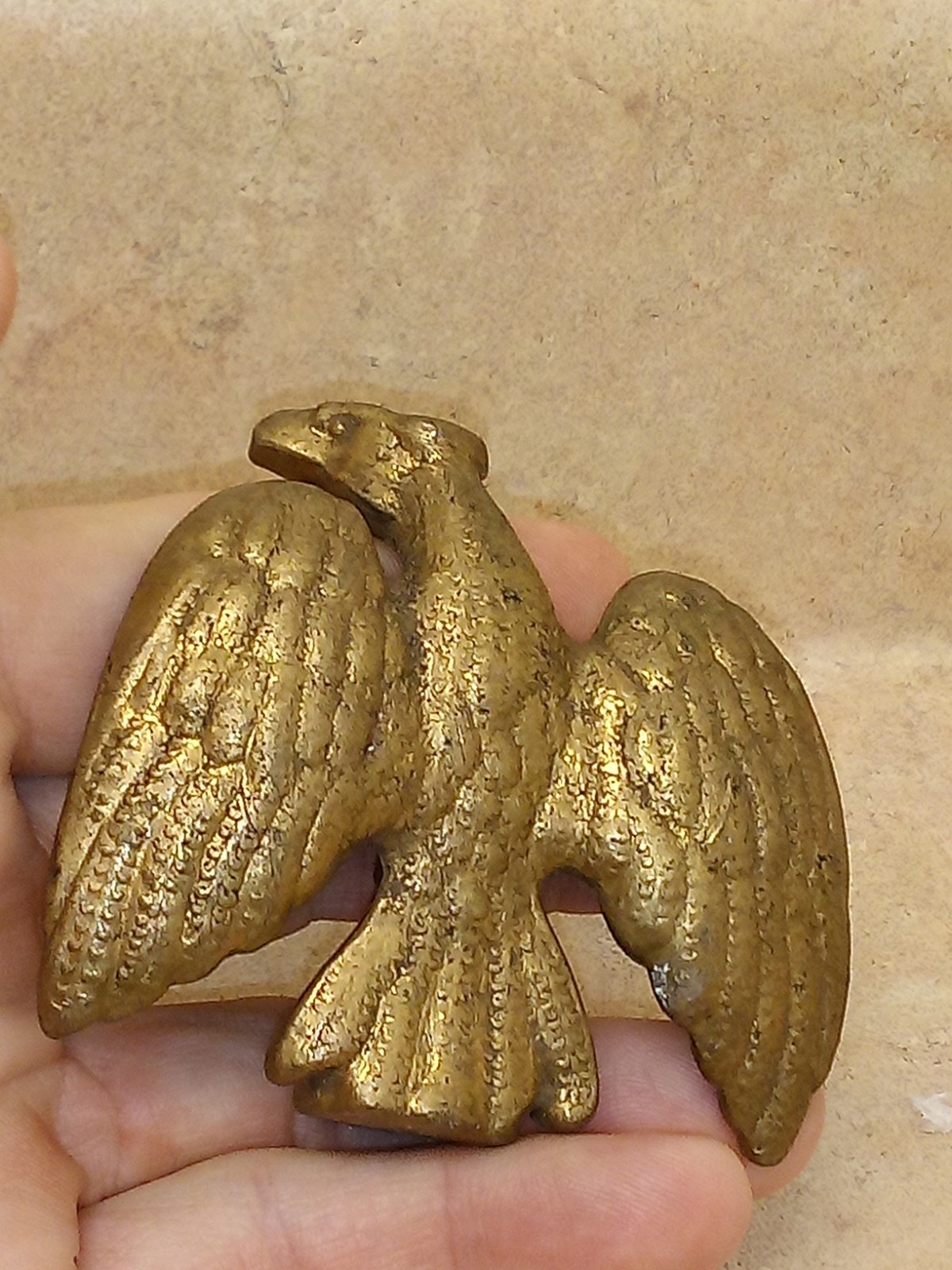 Antique Brass Eagle Coffee Grinder Topper 2 3/8 Inch Free Shipping