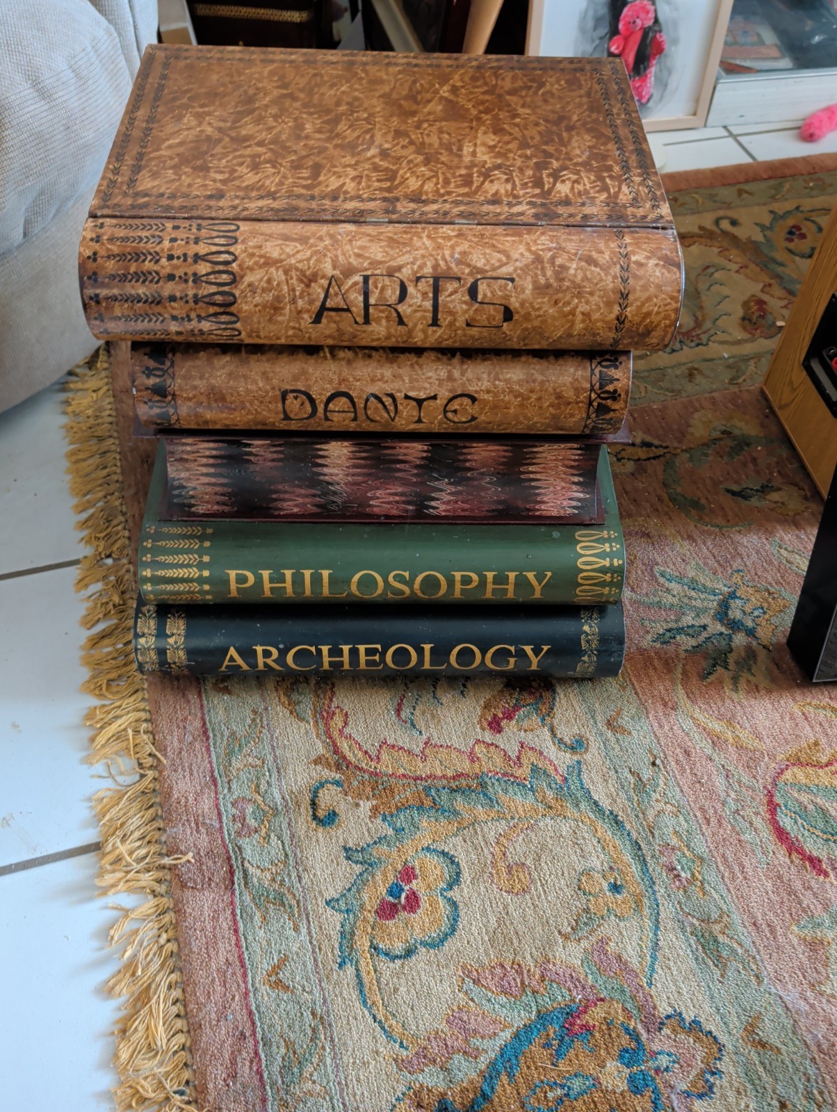 Vintage Italian Tole Book Stack Table