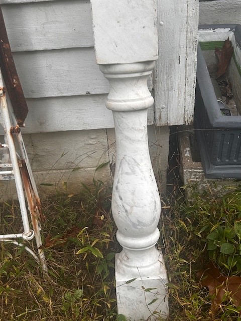 Anitque White Marble Balster/Spindle from a Railing.36″