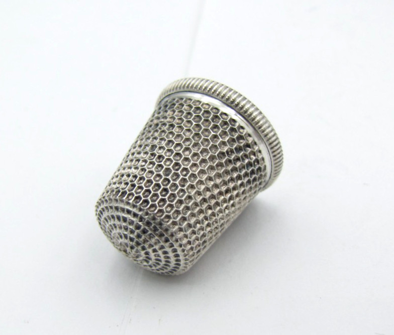 Size10 Stern Anchor Mark Sterling Silver Thimble No Holes-Dents Vintage Antique