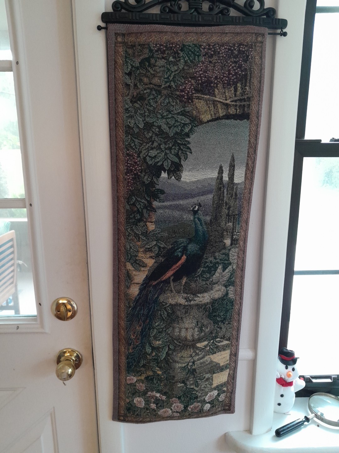 Tapestry “Secret Garden” Peacock Wall Hanging 35 1/2” x 12 1/2”