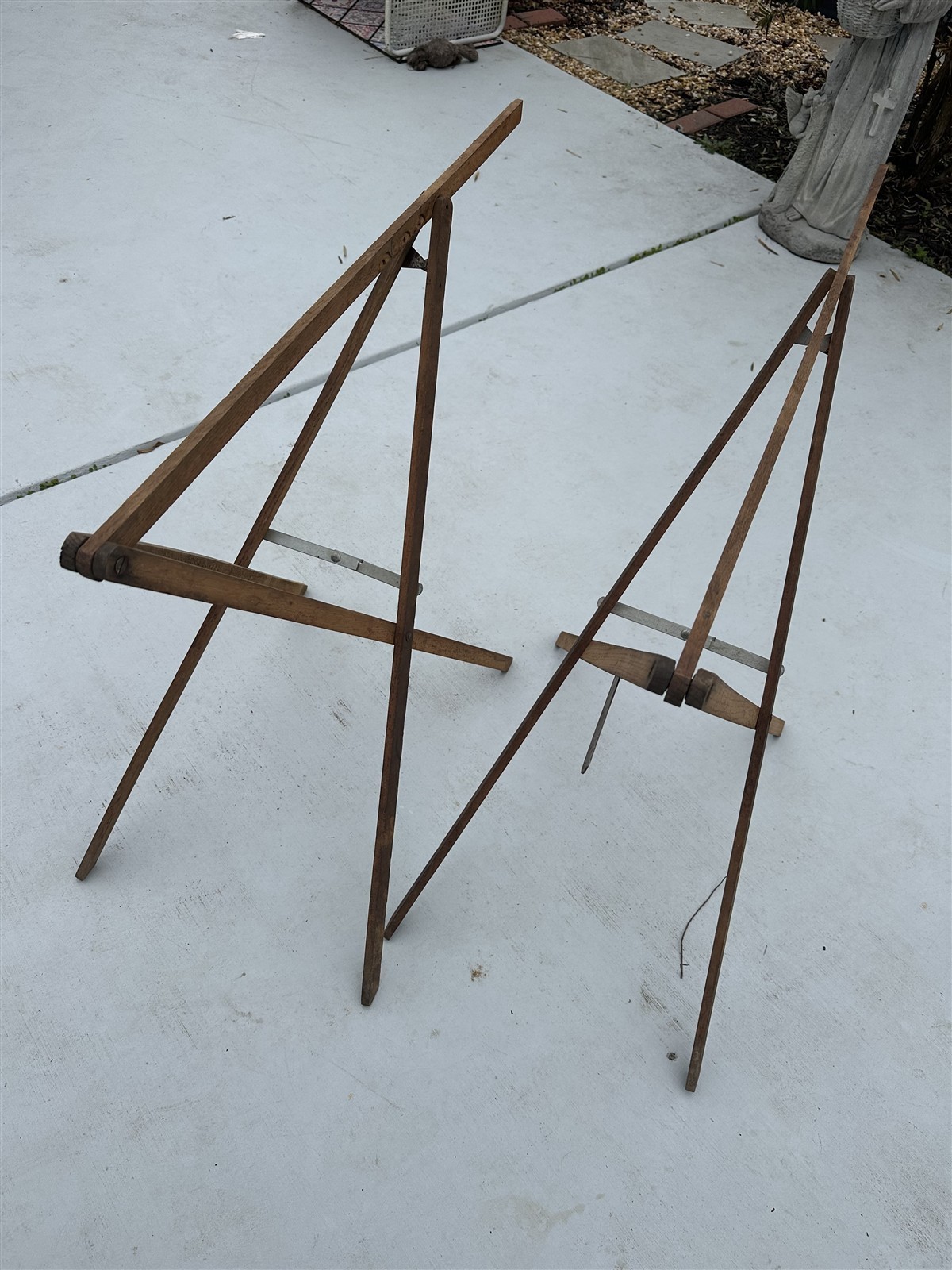 Vintage Wooden Wallpaper Folding Table Legs Rustic Primitive Farmhouse