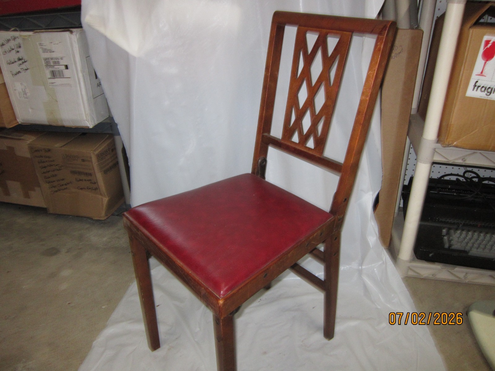 Vtg Lorraine Leg O Matic Wood Folding Chair Made In USA MCM 1930s Rare MCM VGC!!
