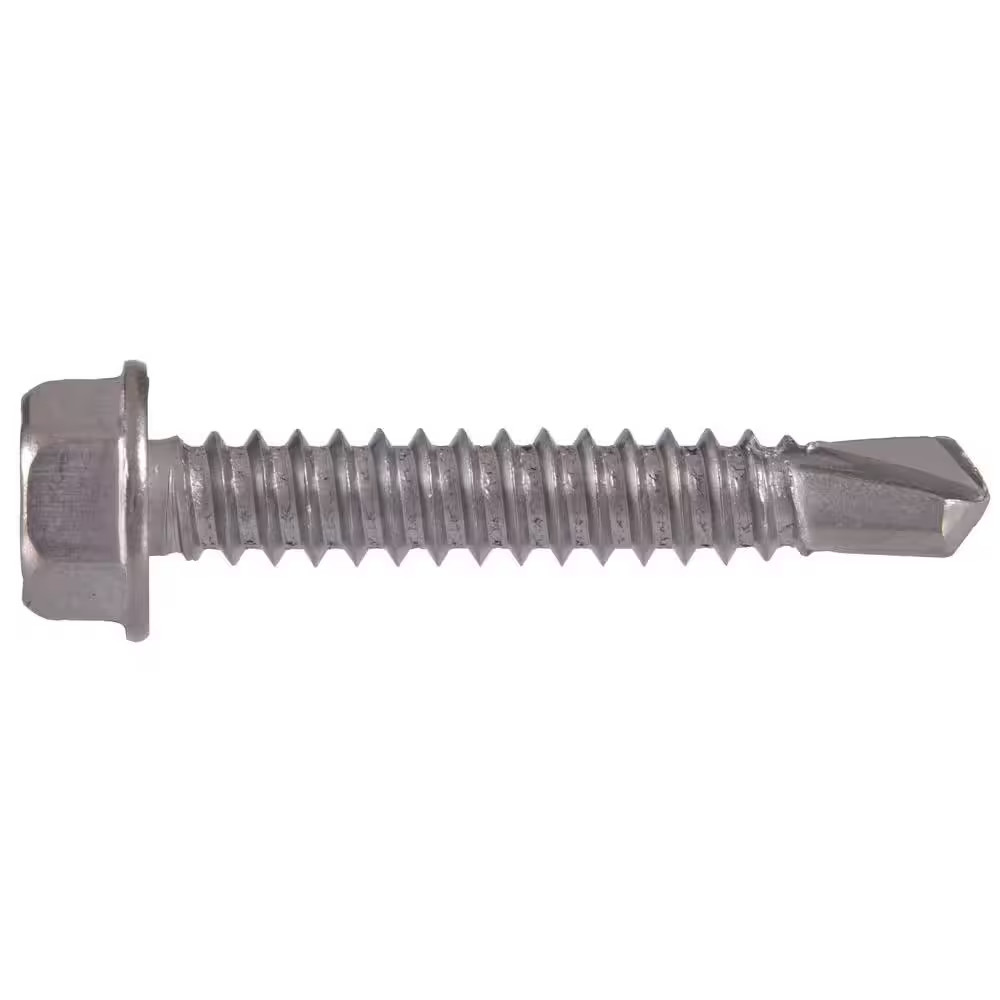 #10 1 In. External Hex Flange Hex-Head Self-Drilling Screws (25-Pack)