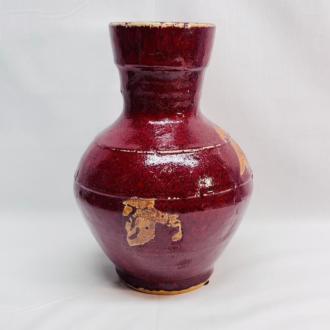 Antique Vase H X Arrow Porcelain Pottery Chinese Tangor Qing 8″Wx4 1/2″Dia x11″H