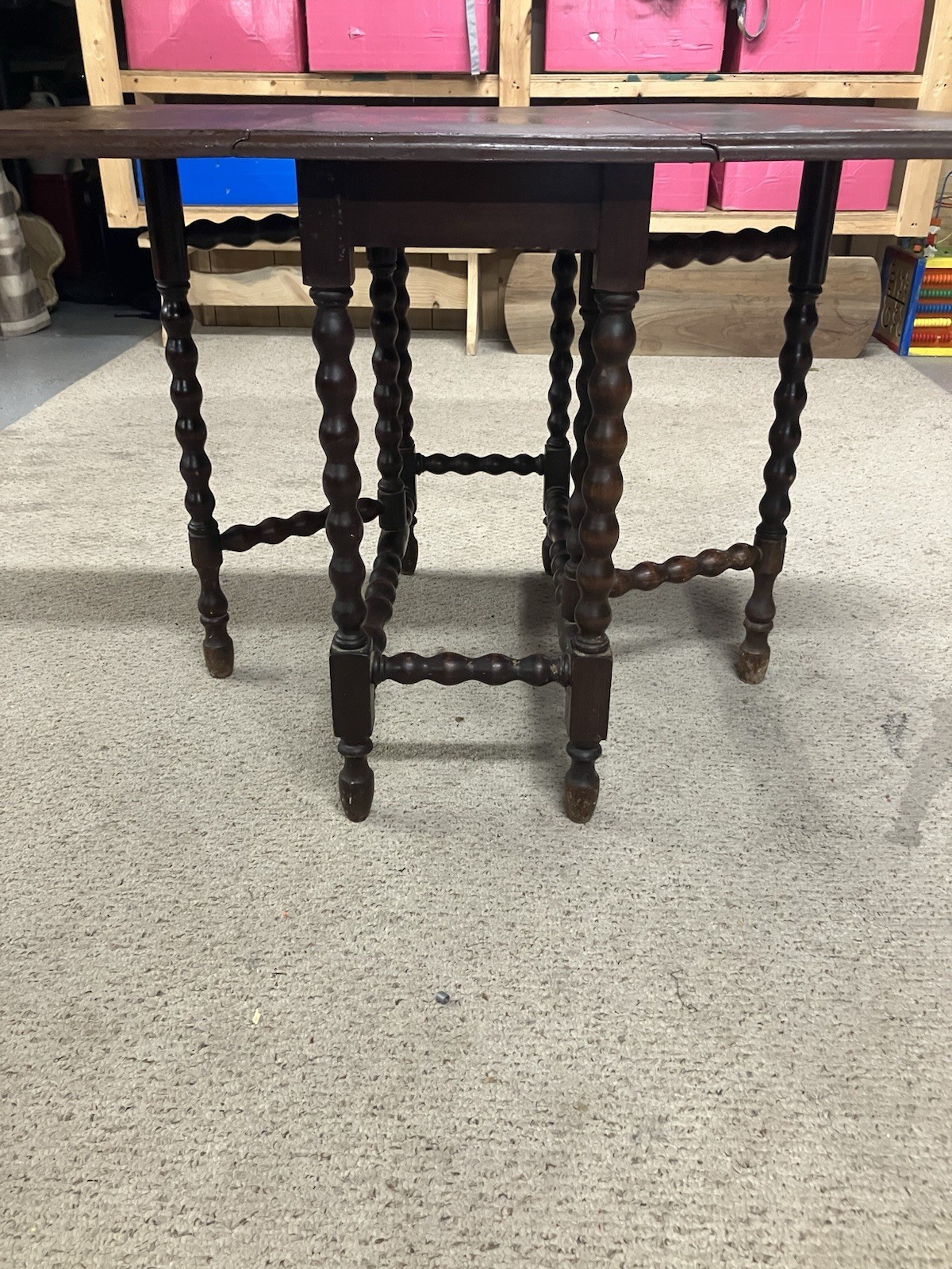 Antique Mahogany Drop Leaf Table With Drawer And Two Chairs