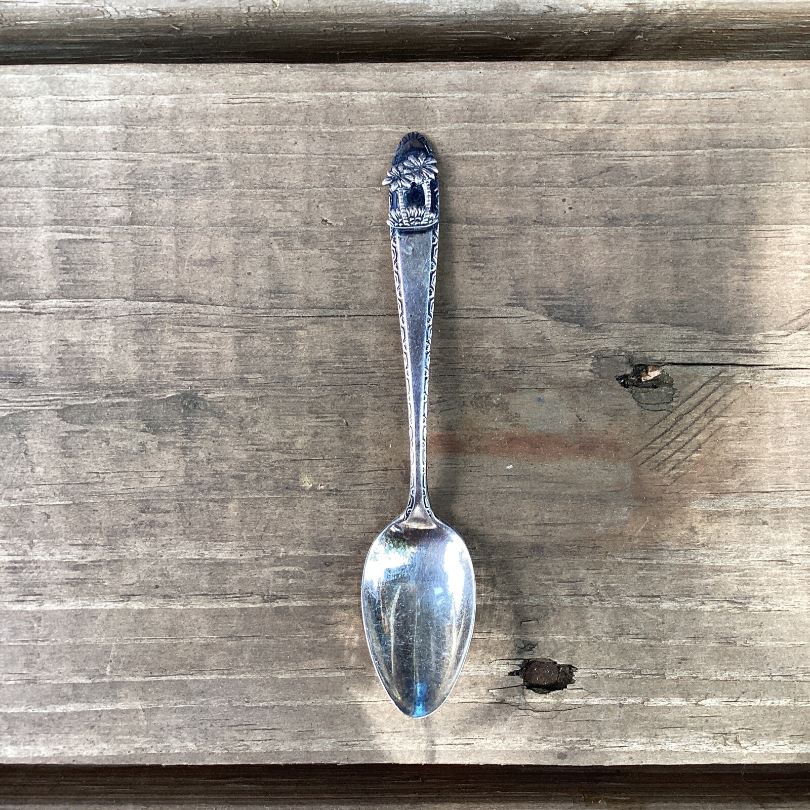 Sterling Silver Spoon with Palm Trees