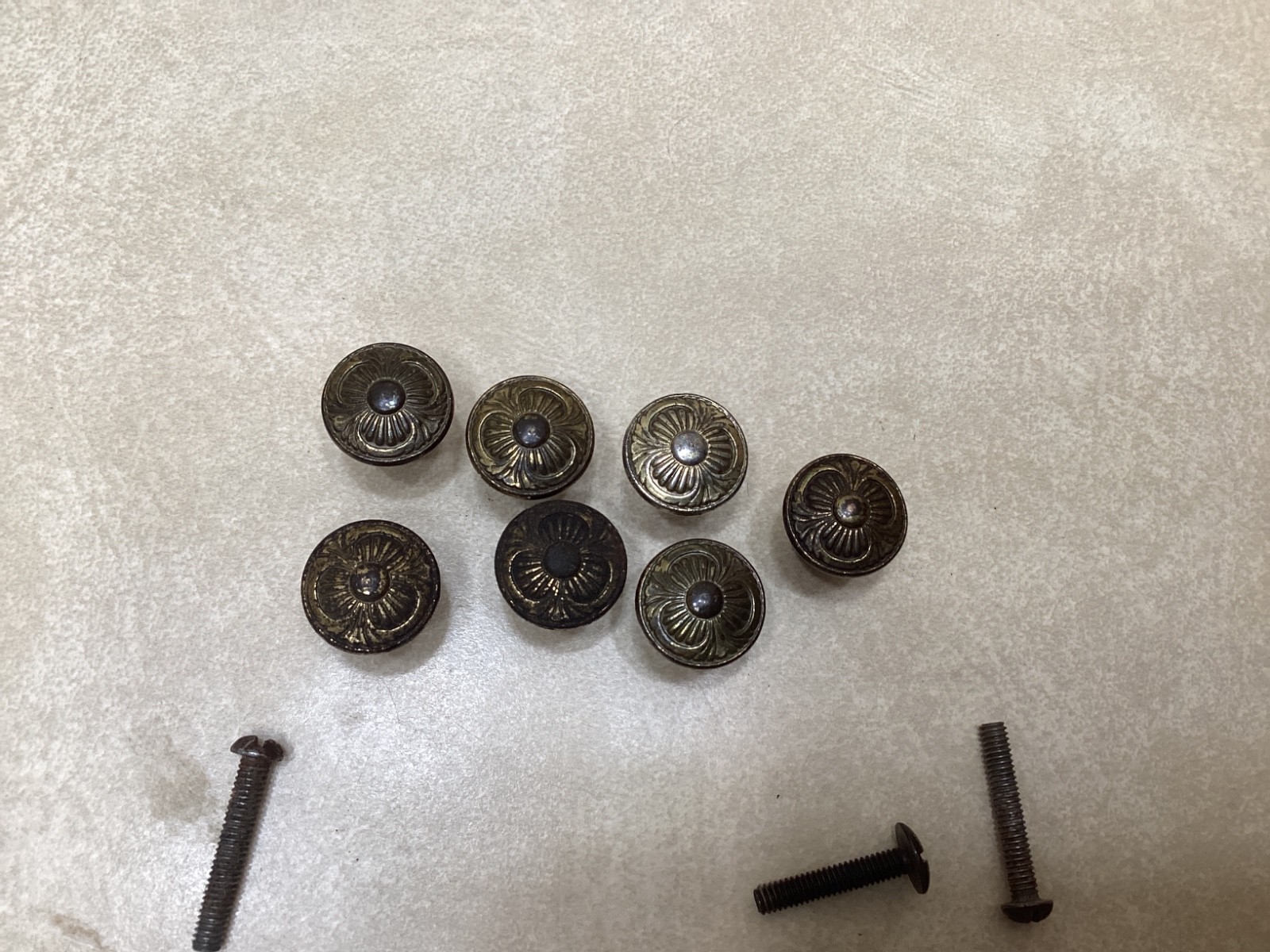 SEVEN ANTIQUE BARRISTER BOOKCASE KNOBS