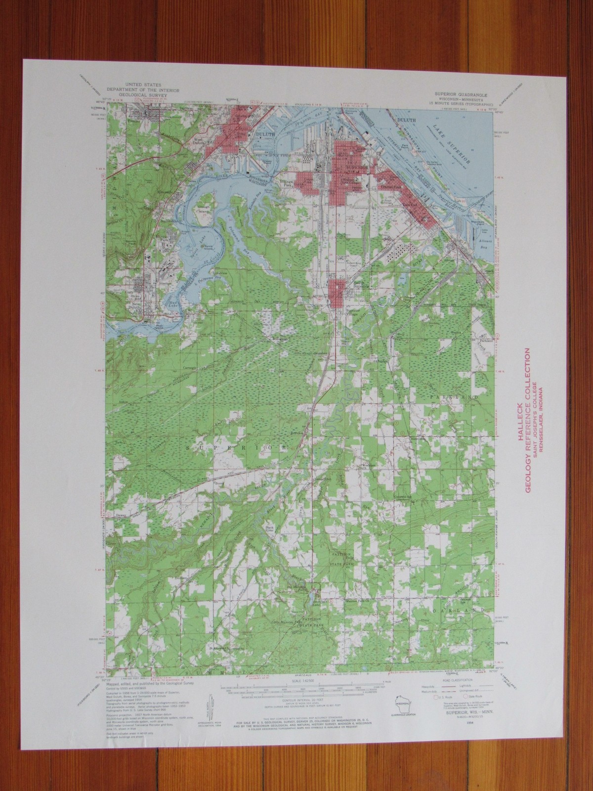 Superior Minnesota 1959 Original Vintage USGS Topo Map
