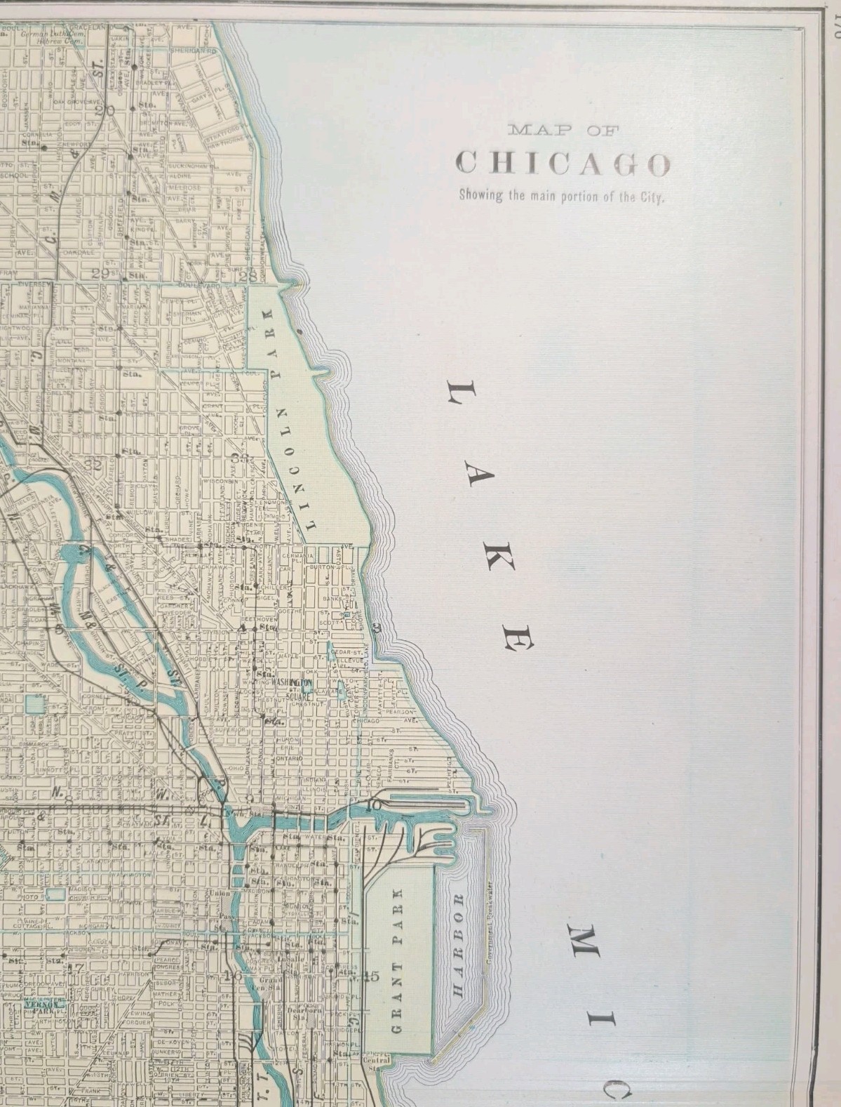 Vintage 1911 CHICAGO ILLINOIS Map 15″x22″ Old Antique Original HYDE PARK PULLMAN