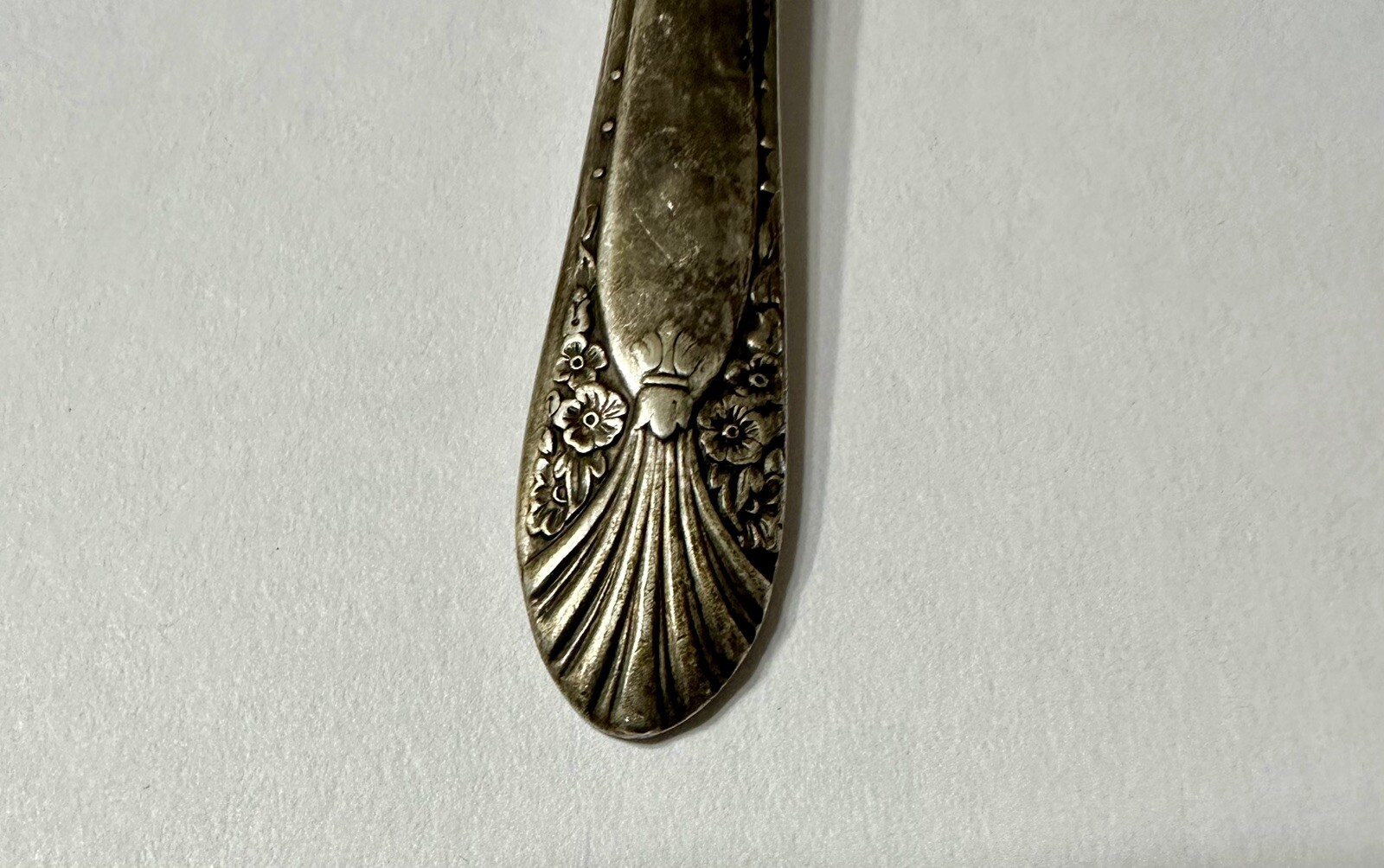 Vintage Crown Silver-plate Tea Spoon With Beautiful Design 6”’Long