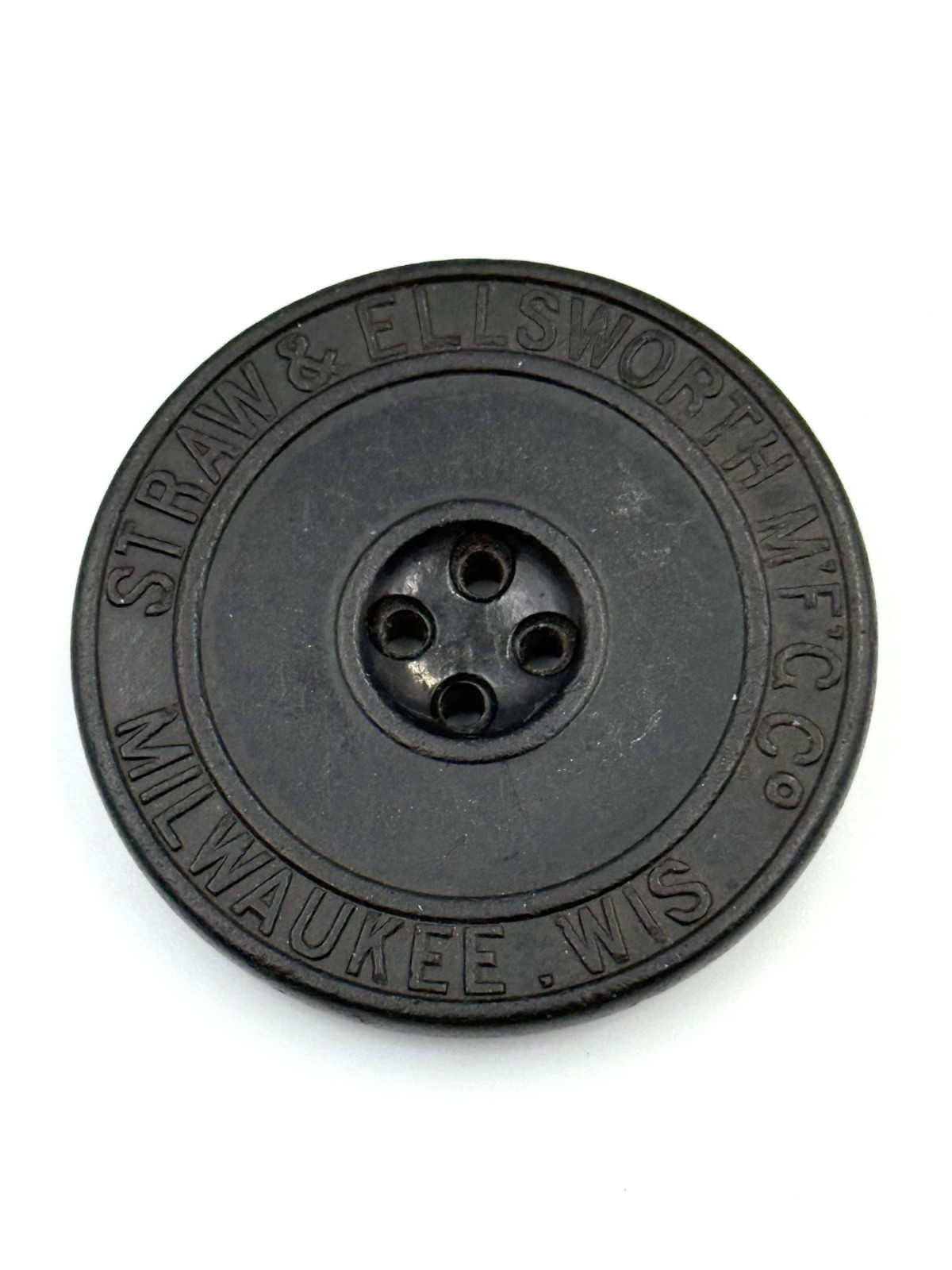 Antique C1890 Straw & Ellsworth Mfg Co., Milwaukee Wis. 1 13/16″ Button