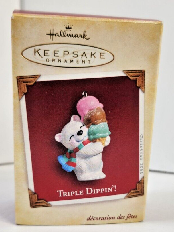 HALLMARK KEEPSAKE TRIPLE DIPPIN’! 2005 POLAR BEAR ORNAMENT WD3532