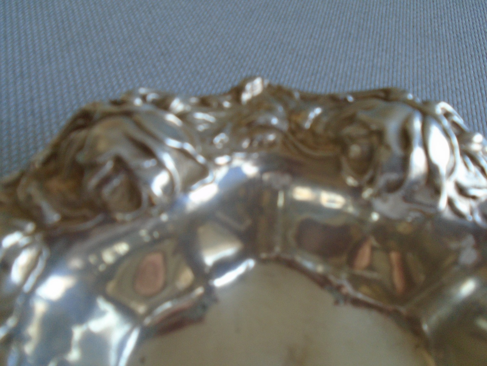 WHITING STERLING SILVER ~ REPOUSSE DISH BOWL ~6 1/4″ 4.6oz~ ART NOUVEAU BEAUTY!
