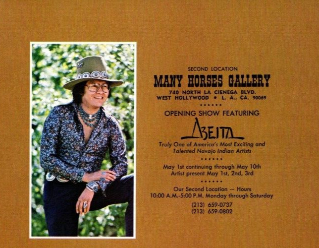 1977 JIM ABEITA PAINTING EXHIBIT ADVERT PROTECTION MANY HORSES GALLERY PRINT AD