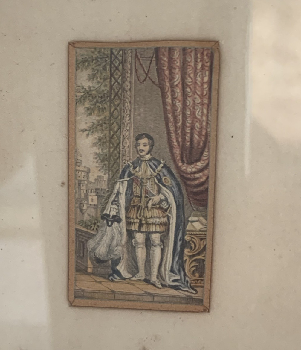 Antique Le Blond Regal Needle box Prints set Queen Victoria Prince Albert Framed