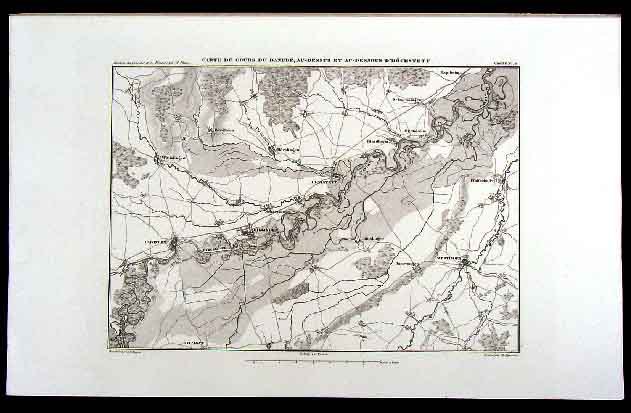 1859 Dufour Map – Hochstett Danube France – Napoleon